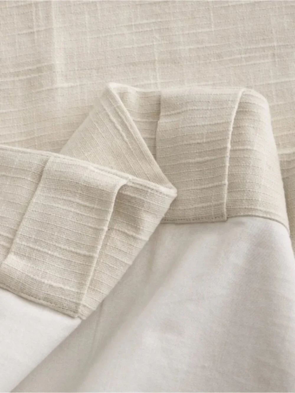 Quince Natural Cotton Slub Lined Curtain Panel 48